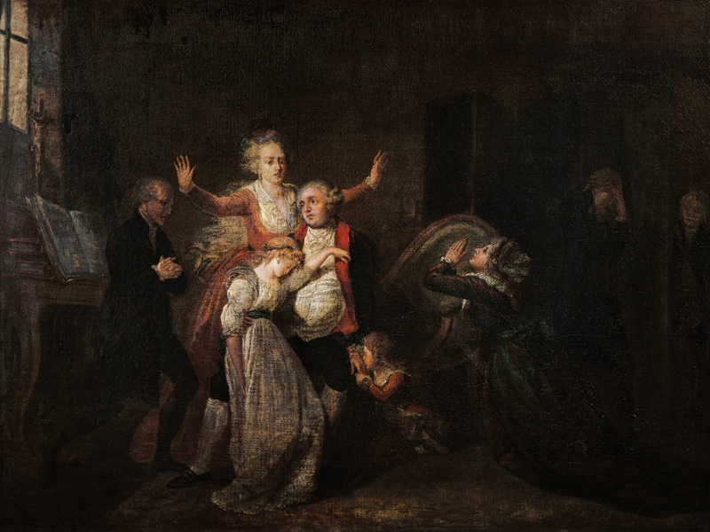Louis XVI (1754-93) Bidding Farewell to his Family at the Temple de Charles Benazech
