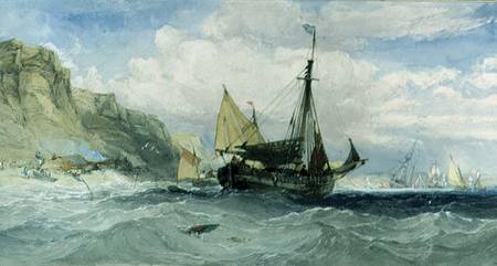 Fishing Boats off the Isle of Wight de Charles Bentley