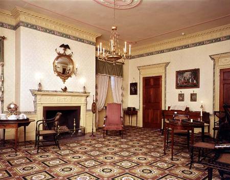 Drawing room at the Harrison Gray Otis House, Boston 1795, Probably designed de Charles  Bulfinch