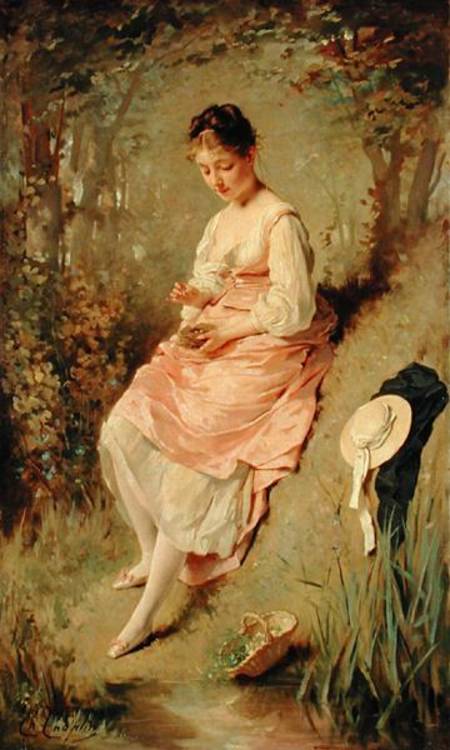 Young Girl with a Nest de Charles Chaplin