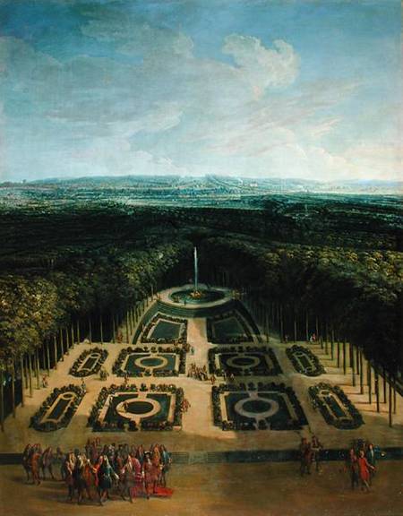 Promenade of Louis XIV (1638-1715) in the Gardens of the Grand Trianon de Charles Chastelain