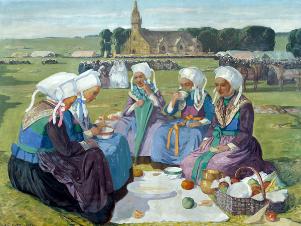 Women of Plougastel at the Pardon of Notre-Dame de la Palud, 1903 (oil on canvas) de Charles Cottet