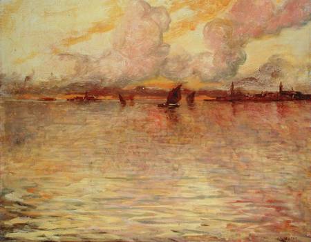 Seascape with Distant View of Venice de Charles Cottet