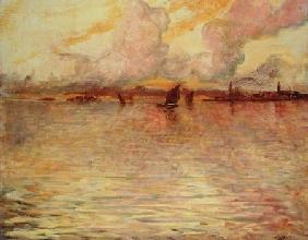 Seascape with Distant View of Venice