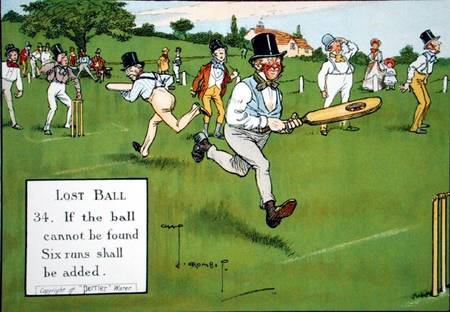 Lost Ball (34), from 'Laws of Cricket' de Charles Crombie