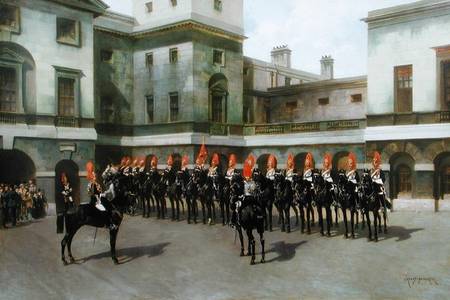 The Blues and Royals, Guard Mounting Parade, Whitehall de Charles Edouard Armand-Dumaresq