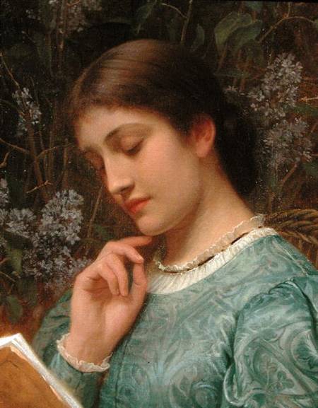 Girl Reading (Possibly Mrs Dickens) de Charles Edward Perugini