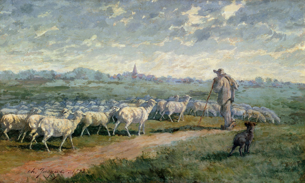Landscape with a Flock of Sheep de Charles Emile Jacques