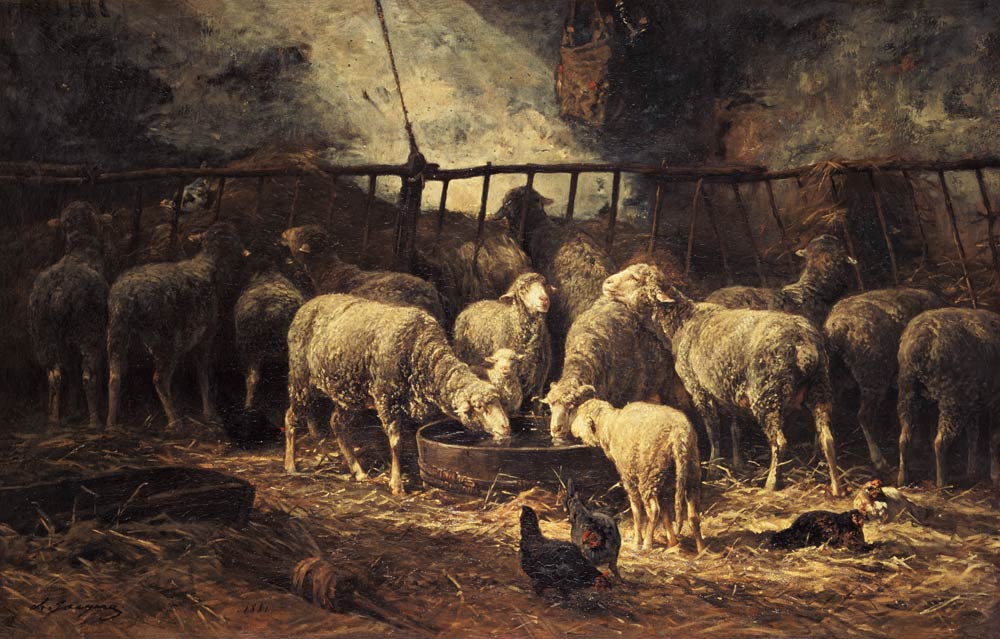 The Large Sheepfold de Charles Emile Jacques