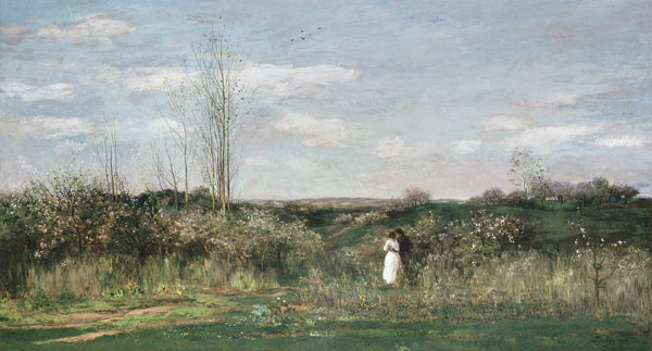 C.F.Daubigny / Spring Landscape / 1862 de Charles-François Daubigny