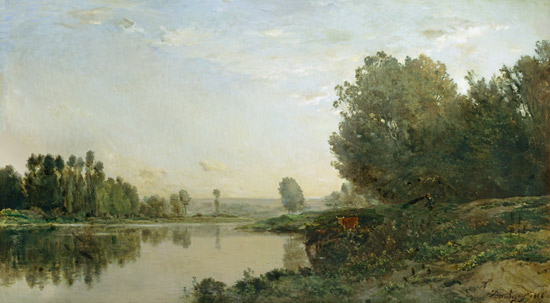 The Banks of the Oise, Morning de Charles-François Daubigny