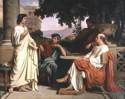 Horace, Virgil and Varius at the house of Maecenas de Charles Francois Jalabert