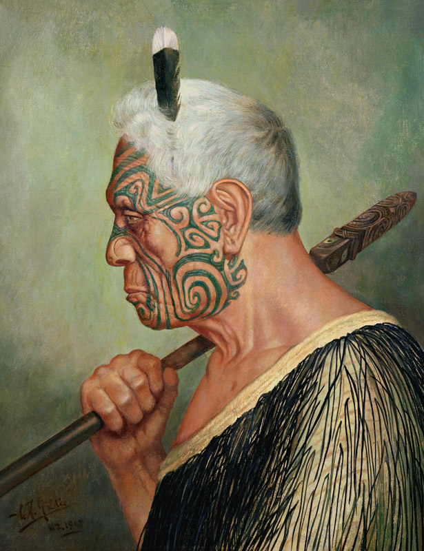 A Maori Warrior de Charles Frederick Goldie
