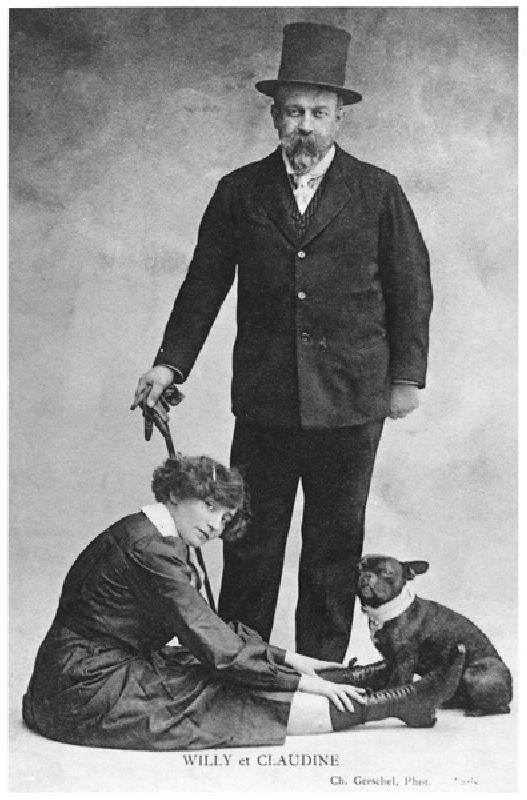 Postcard depicting Colette (1873-1954) and Willy (1859-1931) (b/w photo) de Charles Gerschel