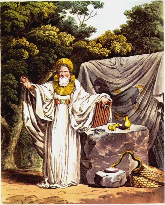 Arch-Druid in his full Judicial Costume (From "The Costume of the Original Inhabitants of the Britis de Charles Hamilton Smith
