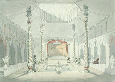 Interior of a Persian bath at Kermanshah de Charles Hamilton Smith
