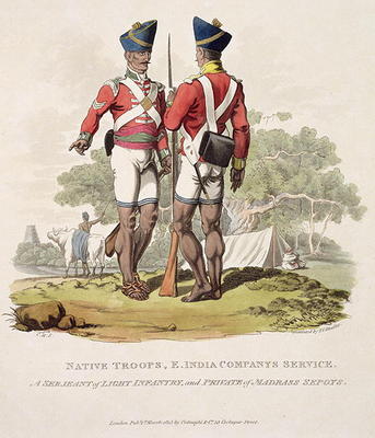 Native Troops in the East India Company's Service: a Sergeant of Light Infantry and a Private of the de Charles Hamilton Smith