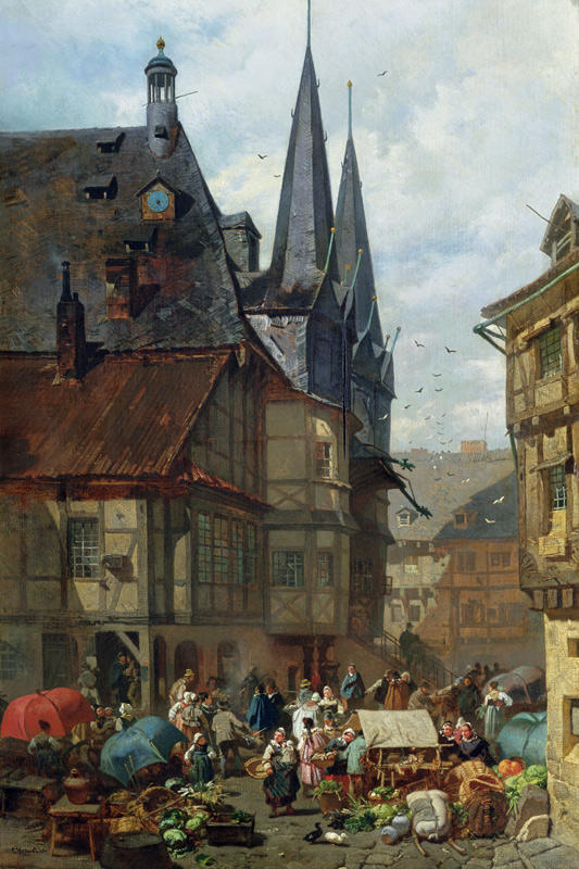 The Marketplace in Wernigerode de Charles Hoguet