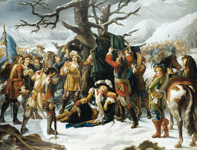 Maréchal de Turenne Asleep on the Eve of the Battle of Turckheim de Charles-Jacques Lebel