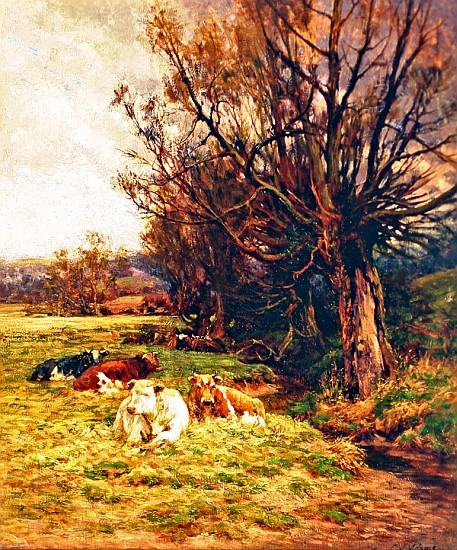 Cattle grazing de Charles James Adams