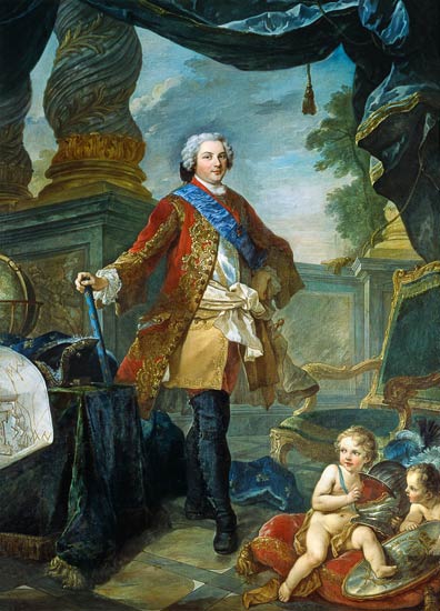 Louis (1729-65) Dauphin of France with a Plan of the Siege of Tournai de Charles Joseph Natoire
