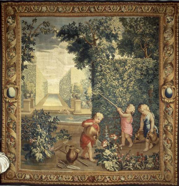 Boys as gardeners / Tapestry C18 de Charles Le Brun