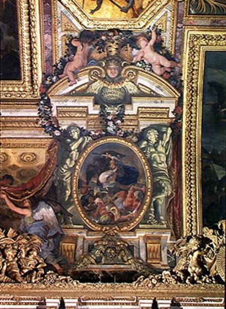 Defeat of the Turks in Hungary by the King's Troops in 1664, Ceiling Painting from the Galerie des G de Charles Le Brun