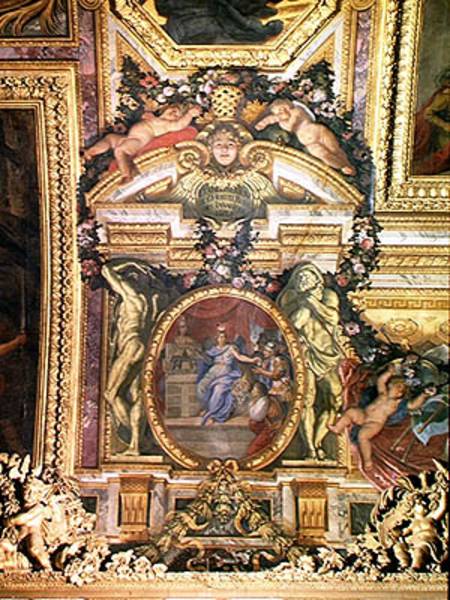 The Foundation of the Hotel Royal des Invalides in 1674, Ceiling Painting from the Galerie des Glace de Charles Le Brun