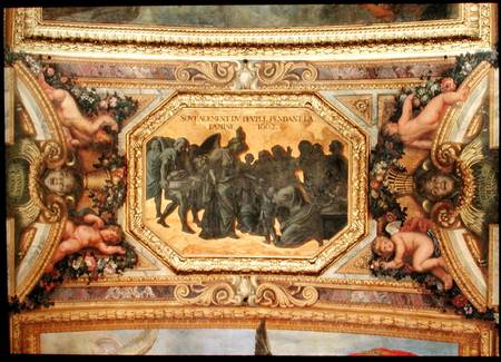 Helping the People during the Famine of 1662, Ceiling Painting from the Galerie des Glaces de Charles Le Brun