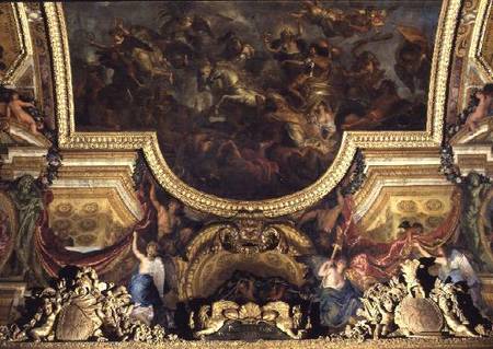 Passage on the Rhine in the Presence of the Enemies 1672, Ceiling Painting from the Galerie des Glac de Charles Le Brun
