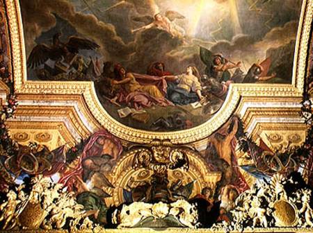 The Strategy of the Spanish Ruined by the Taking of Ghent, ceiling painting from the Galerie des Gla de Charles Le Brun