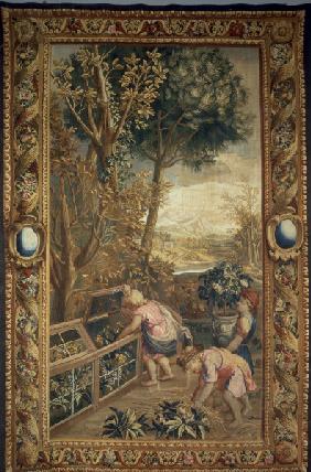Boys as gardeners / Tapestry, C18
