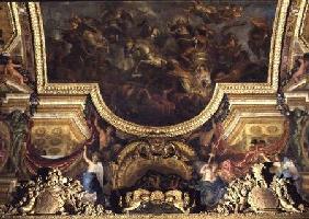 Passage on the Rhine in the Presence of the Enemies 1672, Ceiling Painting from the Galerie des Glac