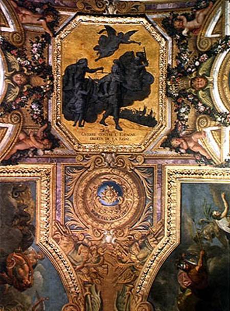 War for the Rights of the Queen in 1667, Ceiling Painting from the Galerie des Glaces de Charles Le Brun