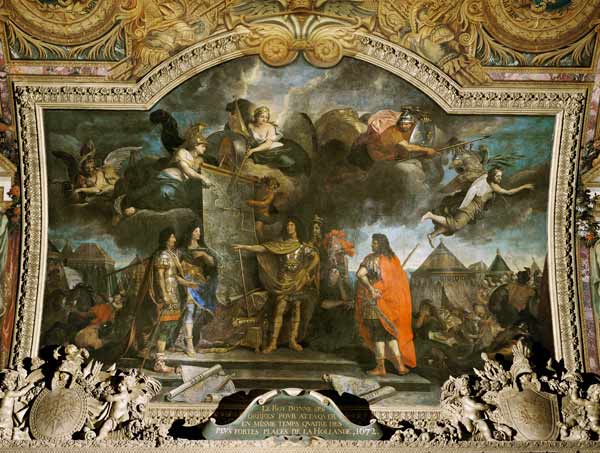 King Louis XIV (1638-1715) Gives Orders to Simultaneously Attack Four of the Strongest Dutch Positio de Charles Le Brun