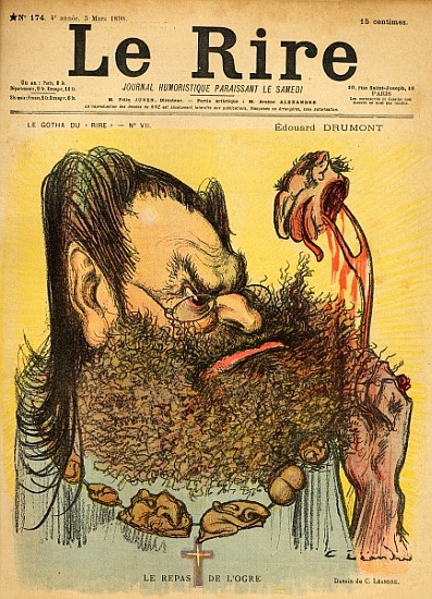 Caricature of Edouard Drumont, from the front cover of ''Le Rire'', 5th March 1898 de Charles Leandre