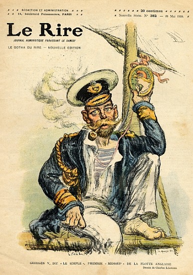 George V, ''The Simple'', the first Midshipman of the Royal Navy, from the front cover of ''Le Rire' de Charles Leandre