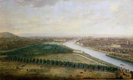 Paris, view from above the Champs-Elysees, c.1740 de Charles Leopold Grevenbroeck