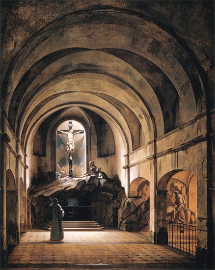 The chapel of the Calvaires Saint smelled of de Charles Marie Bouton