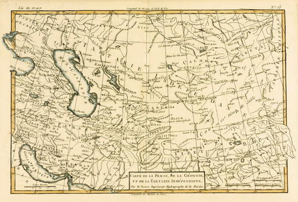 Persia, Georgia and Independant Tartary, from 'Atlas de Toutes les Parties Connues du Globe Terrestr de Charles Marie Rigobert Bonne