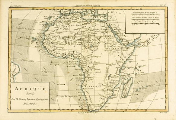 Africa, from 'Atlas de Toutes les Parties Connues du Globe Terrestre' by Guillaume Raynal (1713-96) de Charles Marie Rigobert Bonne
