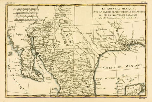 Northern Mexico, from 'Atlas de Toutes les Parties Connues du Globe Terrestre' by Guillaume Raynal ( de Charles Marie Rigobert Bonne