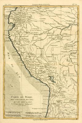 Peru, from 'Atlas de Toutes les Parties Connues du Globe Terrestre' by Guillaume Raynal (1713-96) pu de Charles Marie Rigobert Bonne