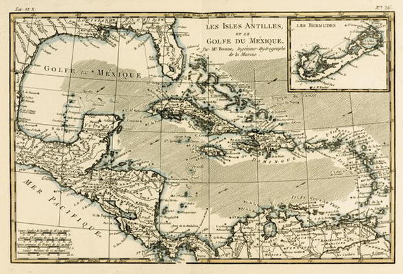 The Antilles and the Gulf of Mexico, from 'Atlas de Toutes les Parties Connues du Globe Terrestre' b de Charles Marie Rigobert Bonne