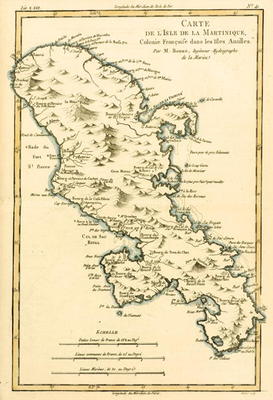 The Island of Martinique, from 'Atlas de Toutes les Parties Connues du Globe Terrestre' by Guillaume de Charles Marie Rigobert Bonne