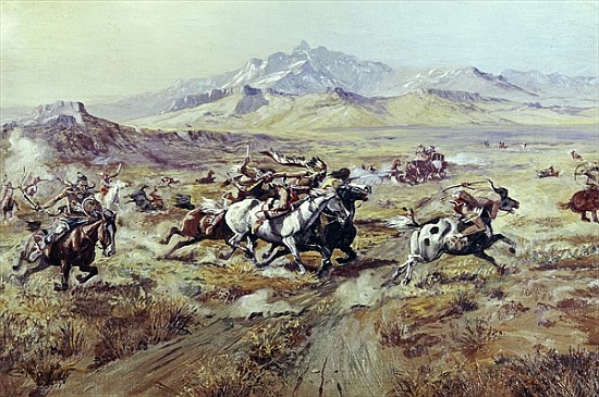 Stagecoach Attack de Charles Marion Russell