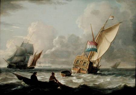 A Dutch Admiralty Yacht and other Shipping de Charles Martin Powell