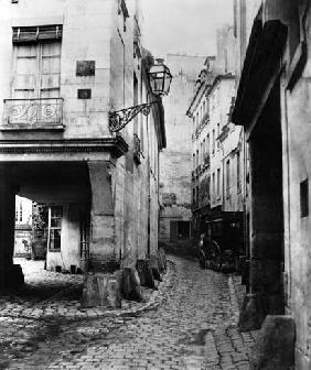 Rue Chanoinesse, from rue des Chantres, Paris, 1858-78 (b/w photo) 