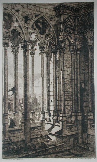 La galería Notre-Dame, París de Charles Meryon