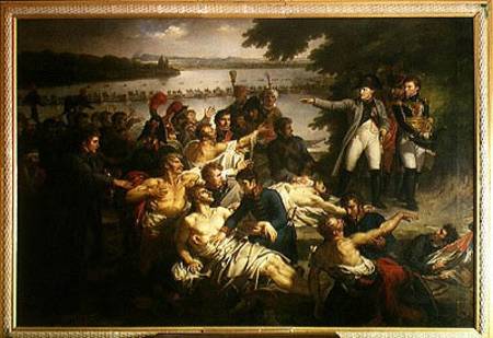 Return of Napoleon (1769-1821) to the Island of Lobau after the Battle of Essling, 23rd May 1809 de Charles Meynier